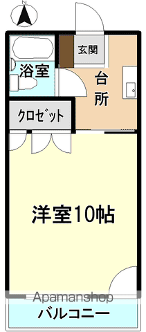 ヒルトップ108(1K/2階)の間取り写真