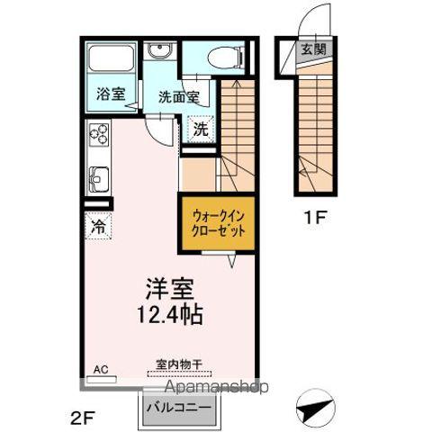 プリマヴェーラⅢ(ワンルーム/2階)の間取り写真