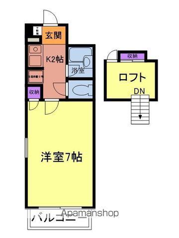 PLイースト医生ヶ丘2(1K/2階)の間取り写真