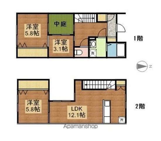 アプローズB(2LDK/1階)の間取り写真