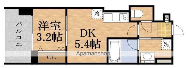 ラカーサ京橋(1DK/4階)の間取り写真