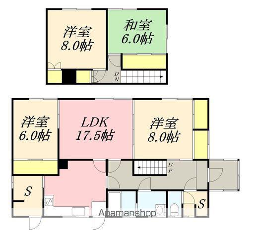函館本線 小樽築港駅 バス乗車時間:3分 桜3丁目バス停で下車 徒歩4分 2階建 築62年(4LDK)の間取り写真