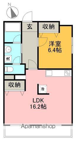 コーポマルベリ北新田(1LDK/3階)の間取り写真