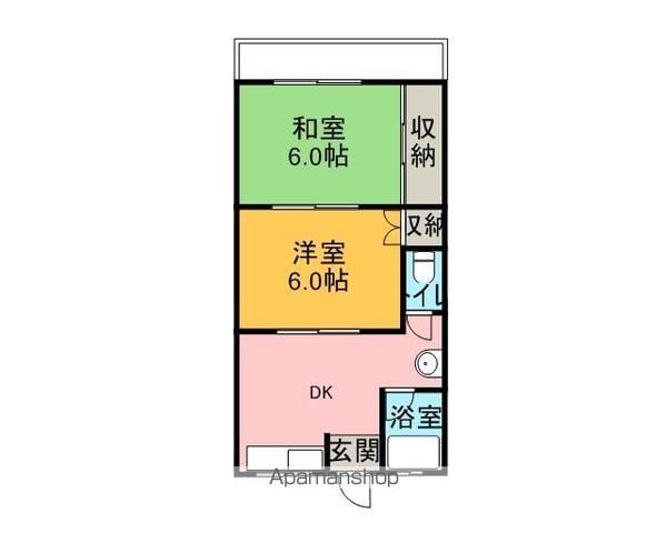 岩内マンション(2K/2階)の間取り写真