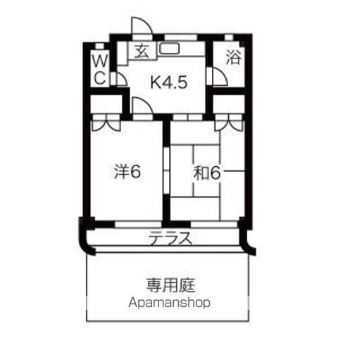 サンハイツ(2DK/1階)の間取り写真