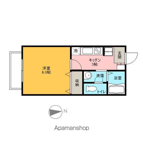 アヴニールロイヤル(1K/2階)の間取り写真