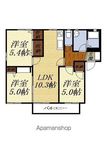 T・TOWNパレスA(3LDK/1階)の間取り写真