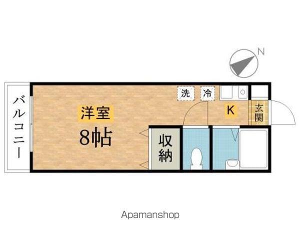 宮田長房マンション(ワンルーム/2階)の間取り写真