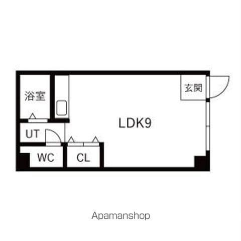 シュロス西岡(ワンルーム/1階)の間取り写真