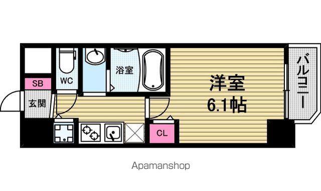LIVECASA本町(1K/6階)の間取り写真