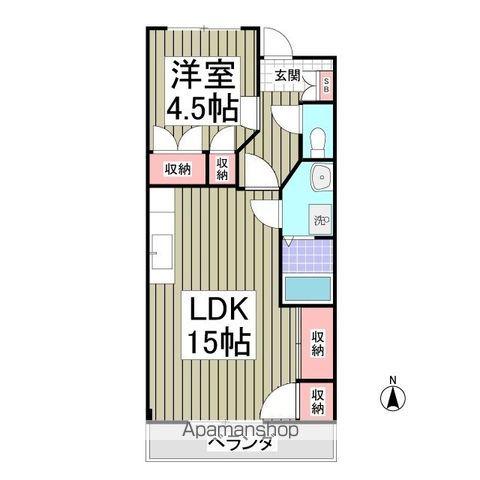 コモド三郷(1LDK/1階)の間取り写真