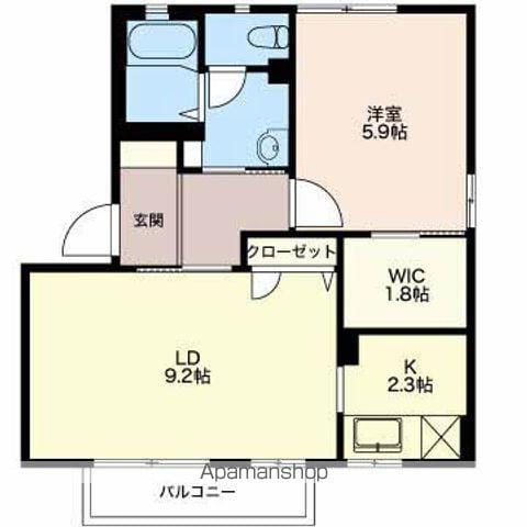 メゾンルミエールA棟(1LDK/1階)の間取り写真