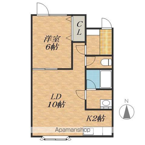 コーポカネリ(1LDK/2階)の間取り写真