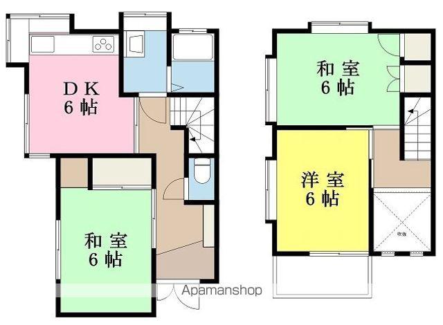 伊予鉄道高浜線 衣山駅 徒歩11分 2階建 築35年(3DK)の間取り写真