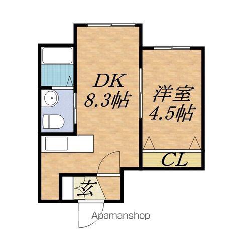 GRANDIR北大前(1DK/2階)の間取り写真