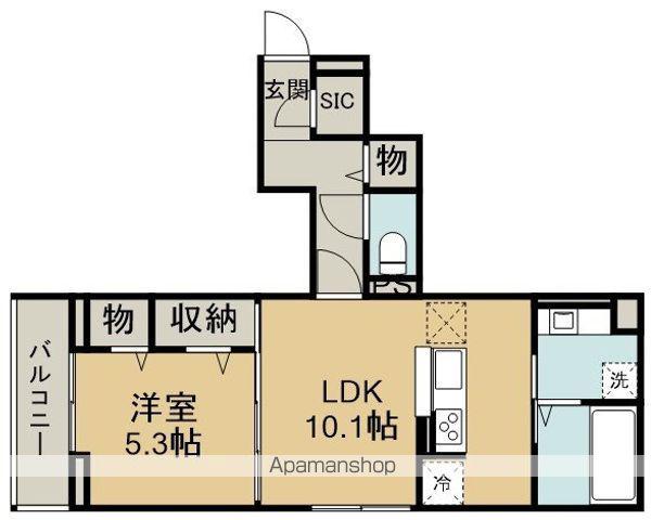 ビーネ北坂戸(1LDK/1階)の間取り写真