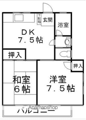 斉藤ハイツ(2DK/2階)の間取り写真