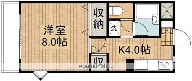 アミティ鵜頭坂(1K/1階)の間取り写真