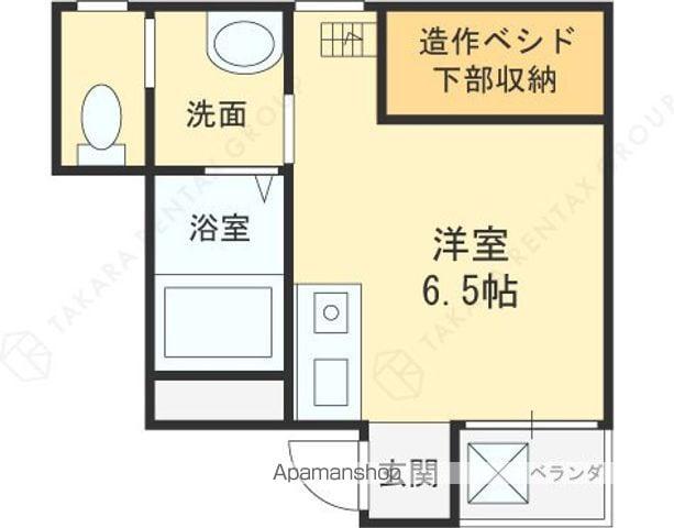 ジャルダン長瀬(ワンルーム/1階)の間取り写真