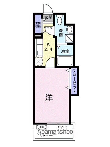 アプレザンレーヴ(1K/2階)の間取り写真