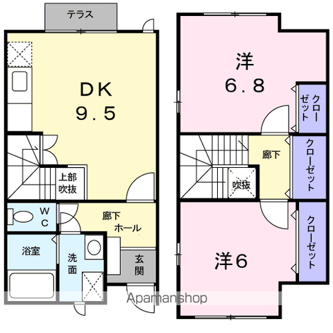 マルニーⅠ(2DK/1階)の間取り写真