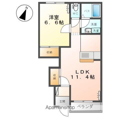 アイ・ハピネス(1LDK/1階)の間取り写真