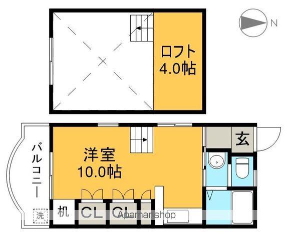 とさでん交通後免線 高須駅(高知) 徒歩3分 5階建 築39年(ワンルーム/5階)の間取り写真
