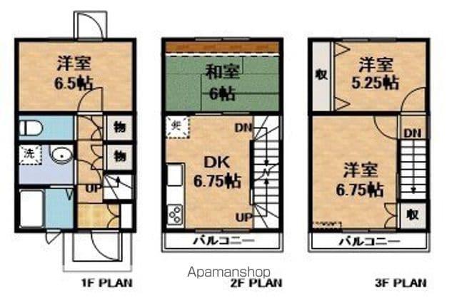 山口町貸テラスハウス(4DK)の間取り写真