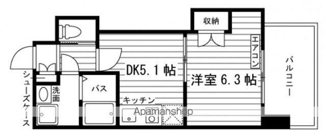 GRAND ETERNA岡山 2(1DK/2階)の間取り写真