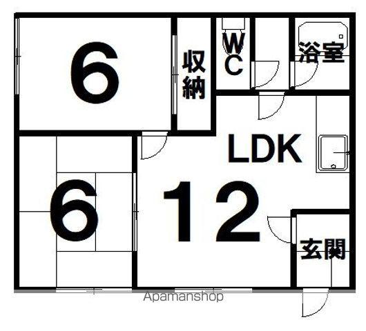 帯広コーポ(2LDK/1階)の間取り写真
