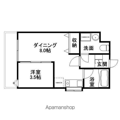 メイワコンチネンタル(1LDK/4階)の間取り写真