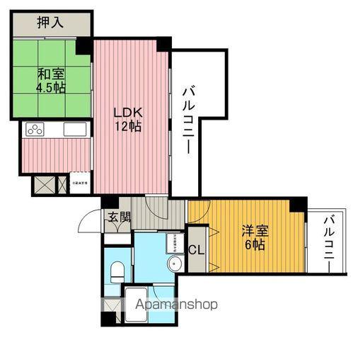 ドムール豊中(2LDK/4階)の間取り写真