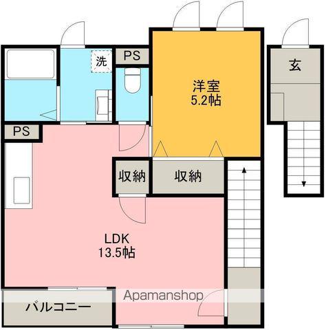 ルフラン(1LDK/2階)の間取り写真