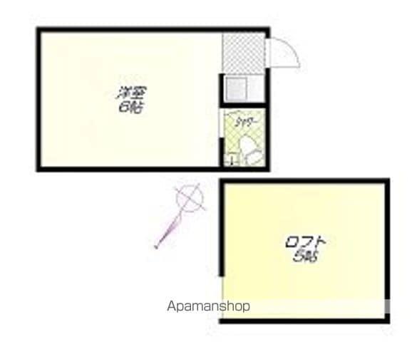 山岸マンションA(ワンルーム/2階)の間取り写真