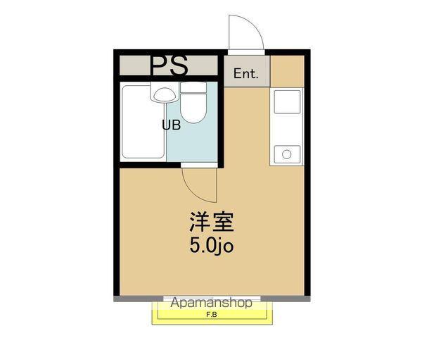 ハナブサGⅡ(ワンルーム/1階)の間取り写真