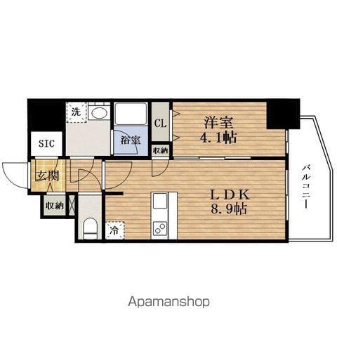 ESLEAD RESIDENCE大阪谷町ザ・マークス(1LDK/6階)の間取り写真