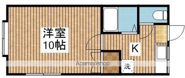 ブリリアントⅠ(1K/1階)の間取り写真
