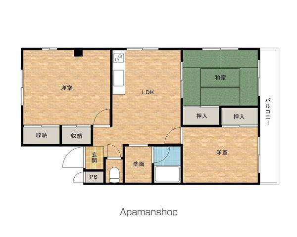 ロイヤルコーポ和泉鳥取(3LDK/3階)の間取り写真