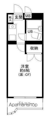 ペガサスマンション富士見が丘(1K/4階)の間取り写真