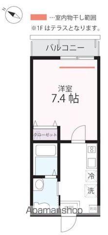 ハーミットクラブハウス浅間台B(1K/1階)の間取り写真