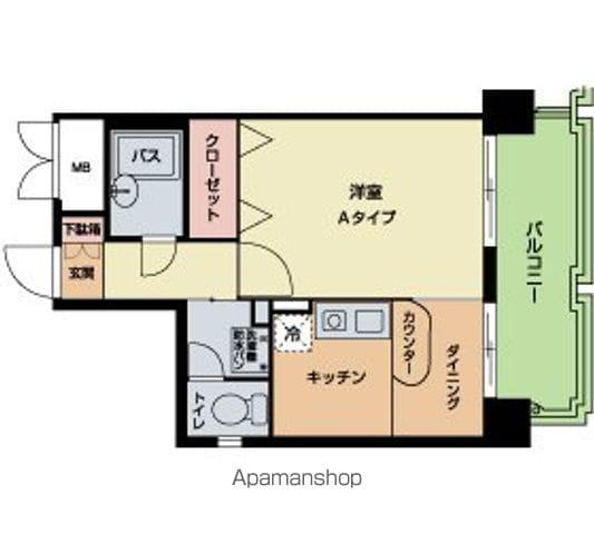 ラ・レジダンス・ド・シャルール(1DK/3階)の間取り写真