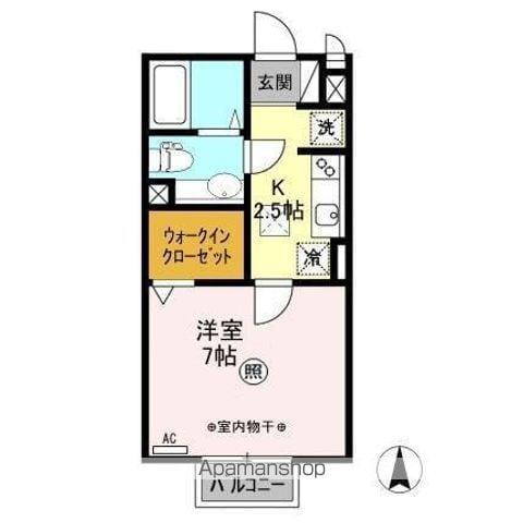 ドミトリー(1K/1階)の間取り写真