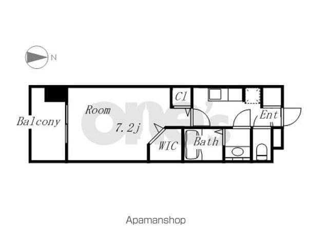 パルティール黒川アネックス(1K/8階)の間取り写真