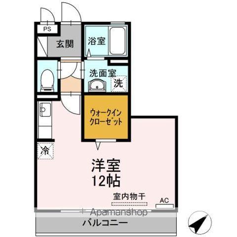 リビングタウン福山東B棟(ワンルーム/2階)の間取り写真