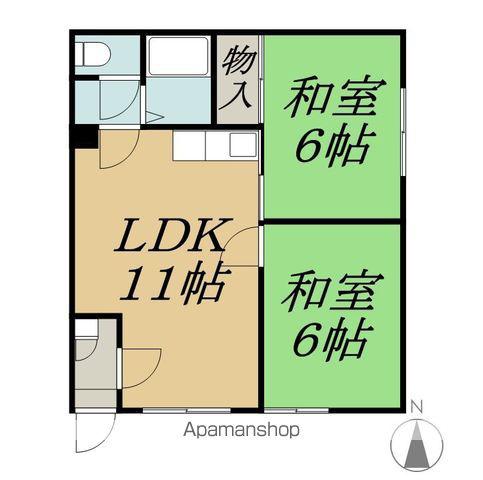 コーポ立川(2LDK/1階)の間取り写真