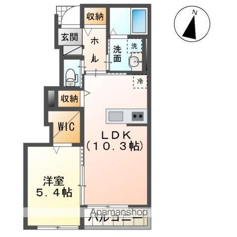 NFコーポ1号館(1LDK/1階)の間取り写真