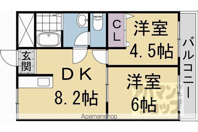 吉祥院ガーデンハイツ(2DK/1階)の間取り写真
