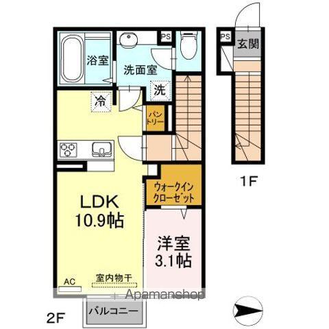 REGALO(1LDK/2階)の間取り写真