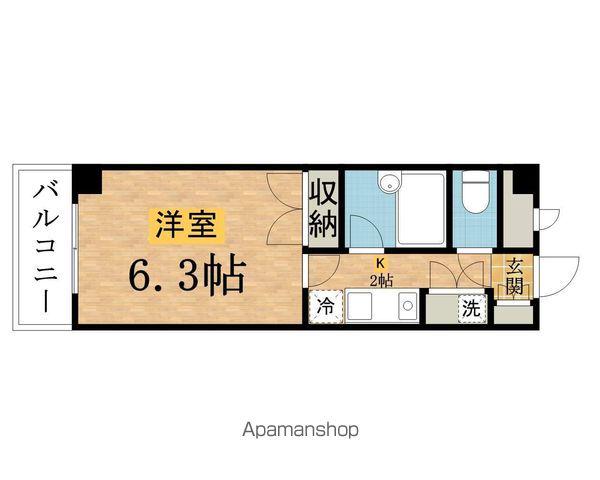 ビレッジコア八王子(1K/1階)の間取り写真