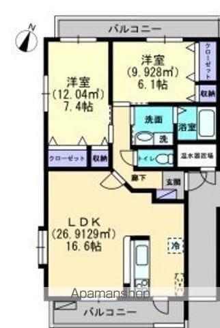 スカールシンセイⅡ(2LDK/2階)の間取り写真